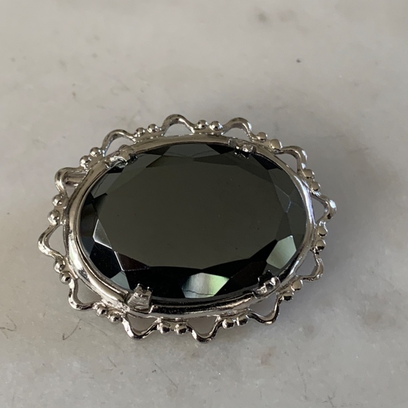 Faux Hematite Brooch - Picture 3 of 5